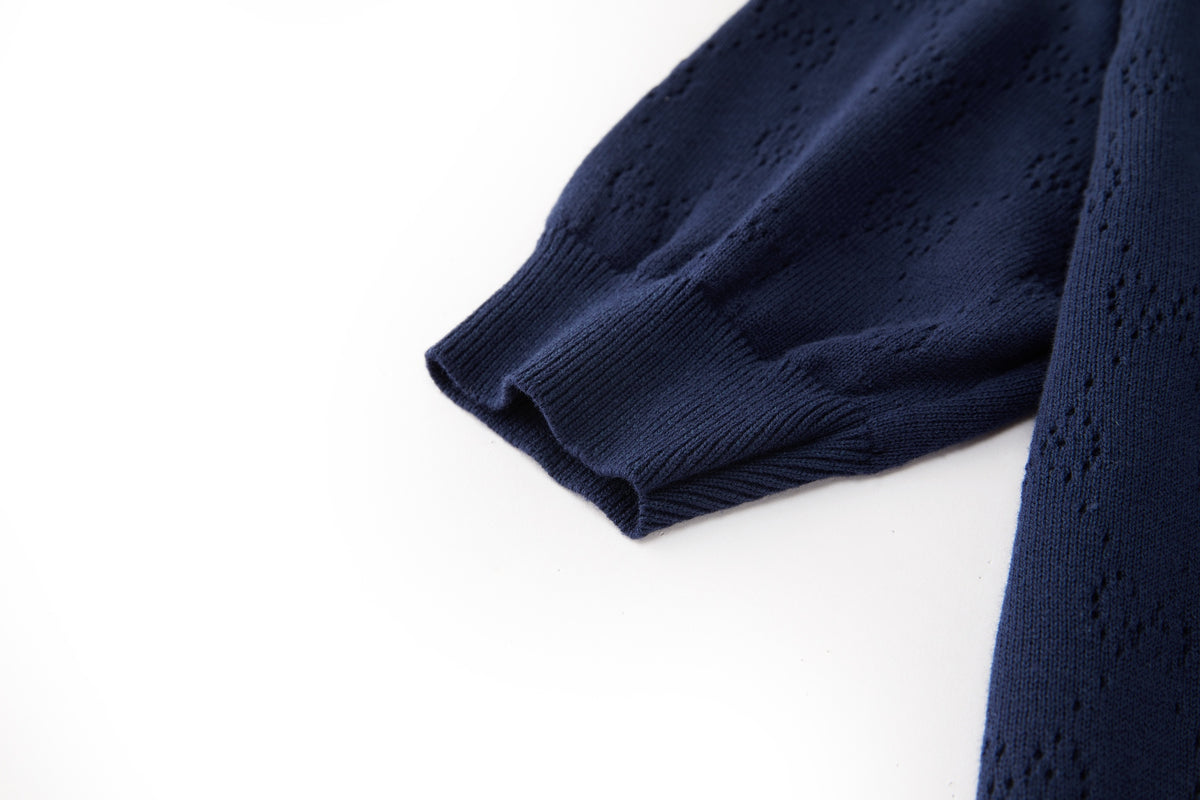 Gucci GG Pointelle Cotton Silk Polo Shirt "Blue"