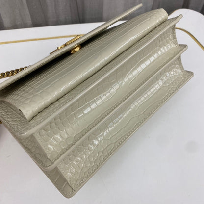 Saint Laurent Sunset Medium in Crocodile-Embossed Leather