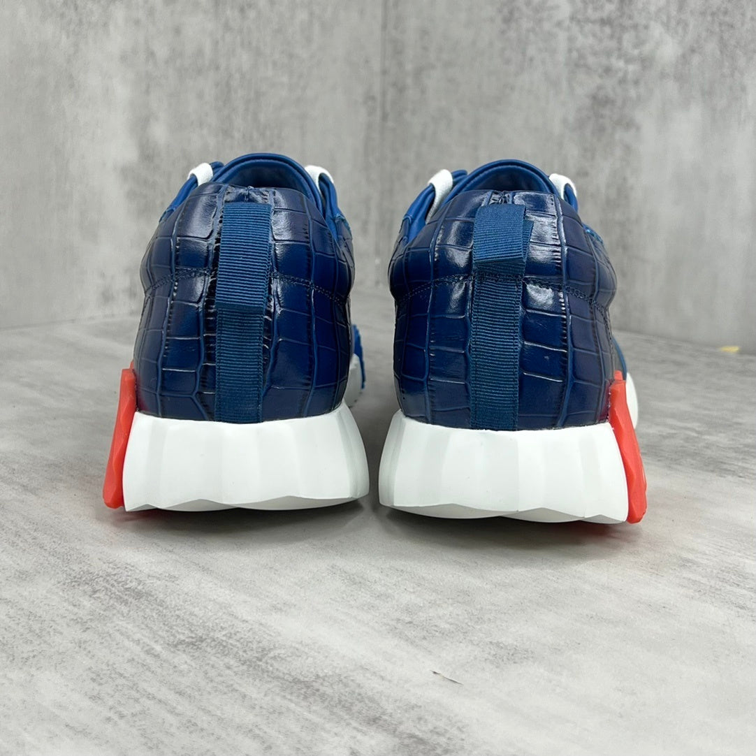 Hermes Bouncing Sneakers "Blue Crocodile Pattern"