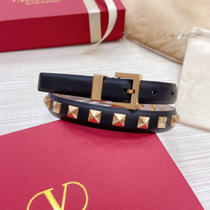 Valentino Rockstud 20mm Leather Belt "Black"