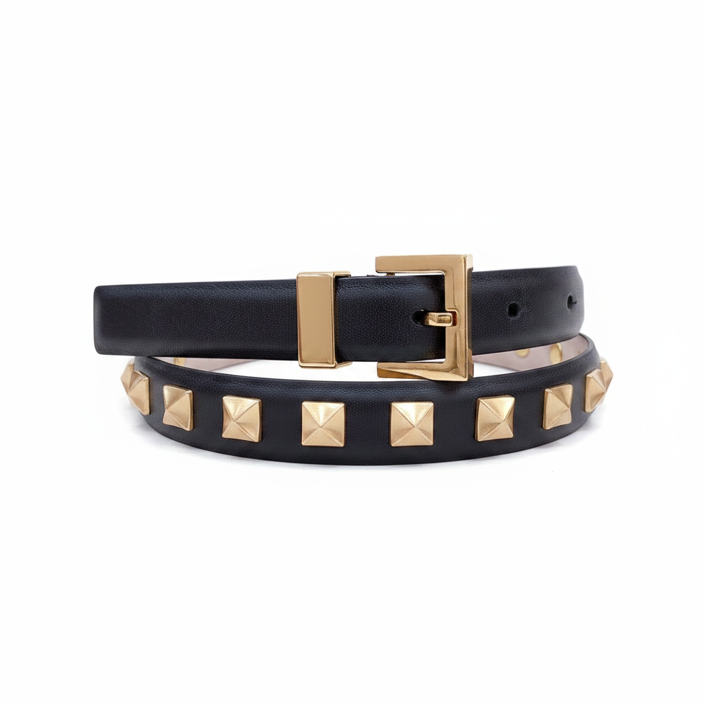 Valentino Rockstud 20mm Leather Belt "Black"