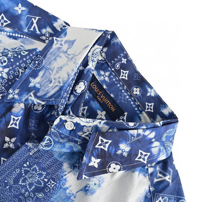 Louis Vuitton Monogram Bandana Short Shirt "Blue-White"