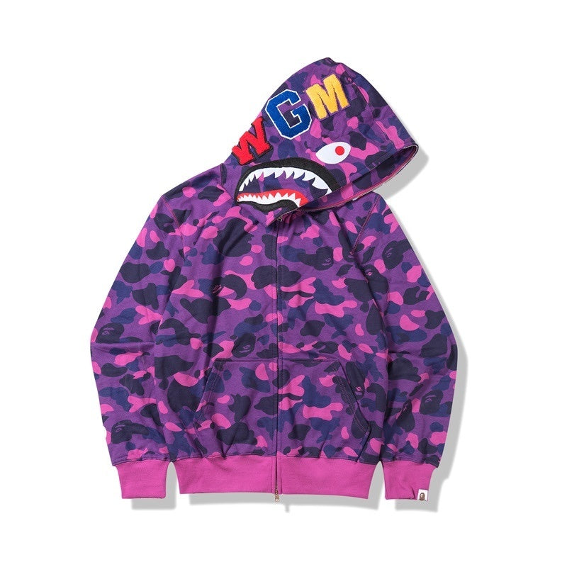 BAPE Colour Camo Shark Full Zip Hoodie "Purple"