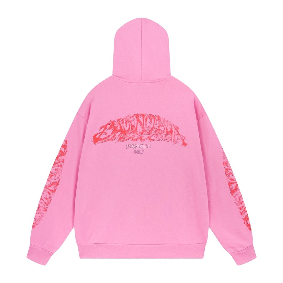 Balenciaga Zip-Up Hoodie "Pink-Red"