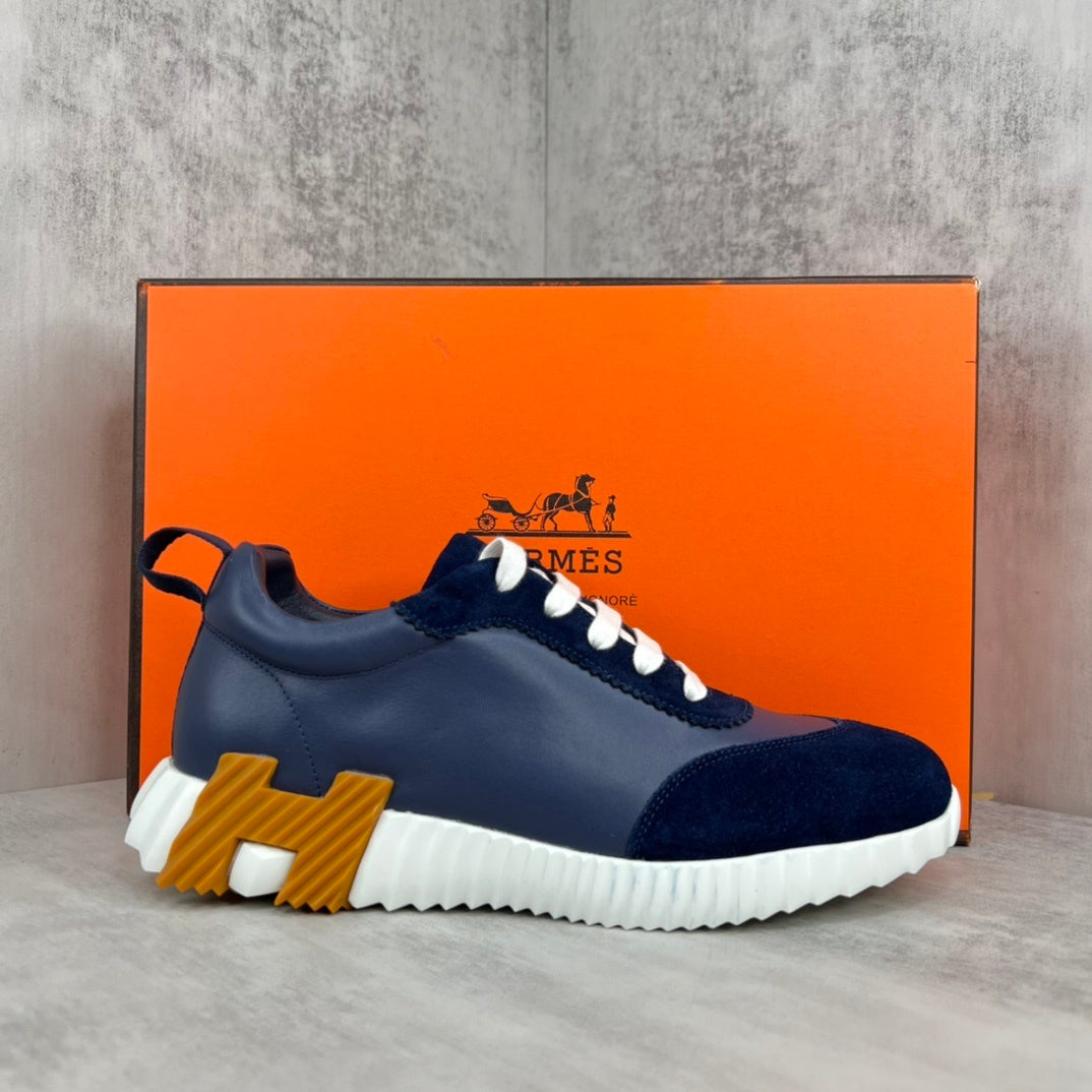 Hermes Bouncing Sneakers "Blue-White-Brown"