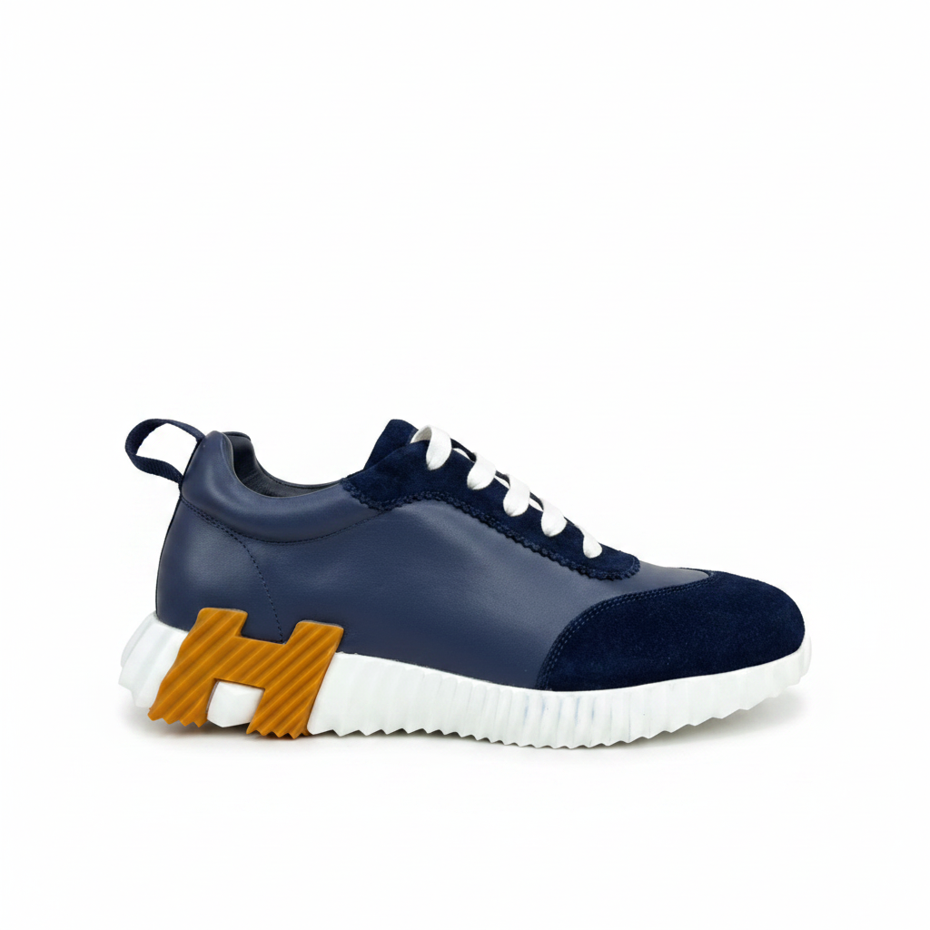 Hermes Bouncing Sneakers "Blue-White-Brown"