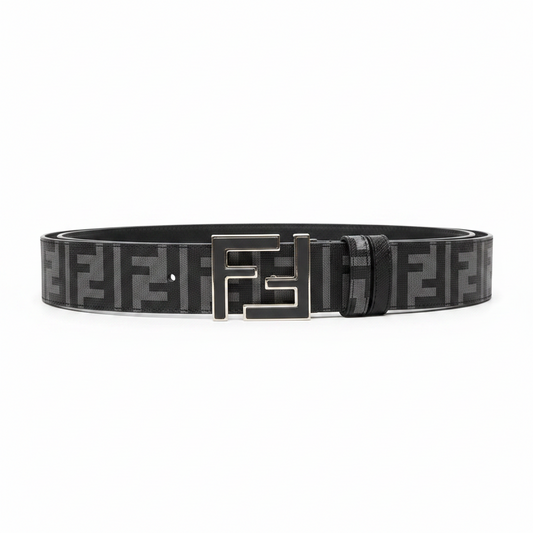 Fendi FF Squared 40mm Leather Reversible Belt "Black"