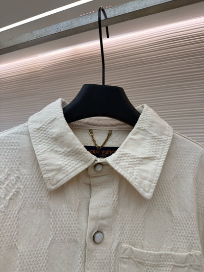 Louis Vuitton Damier 3D Light Denim Short-Sleeved Shirt