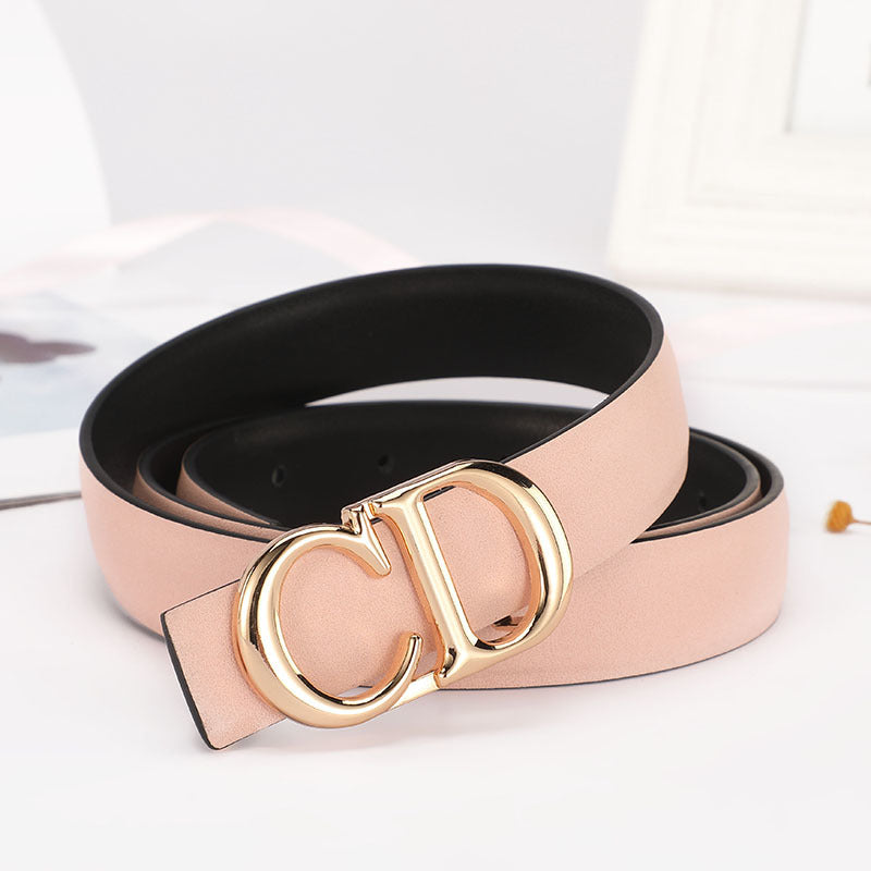 Dior Leather Belt "Pink-Gold"