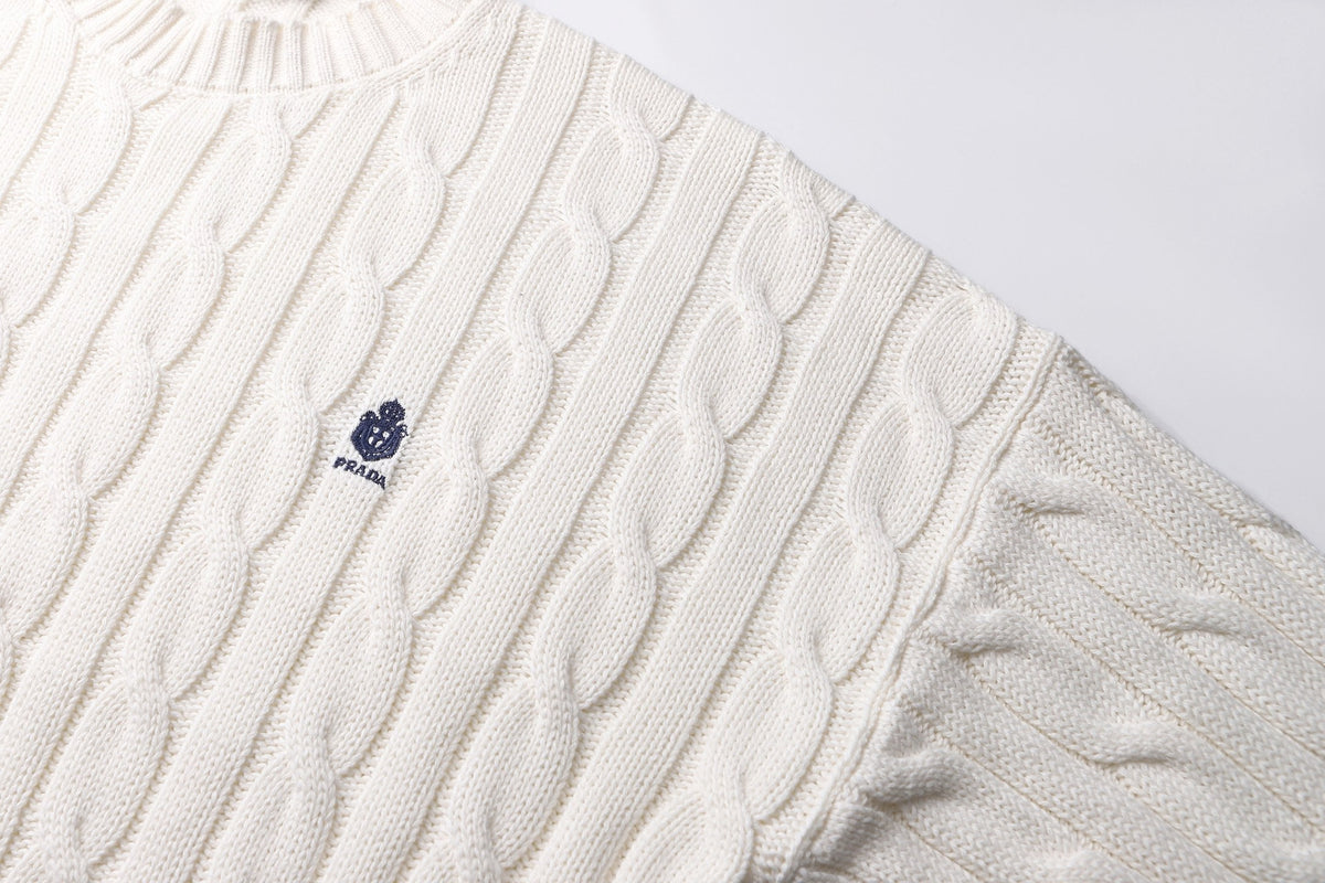 Prada Cotton Crew-neck Sweater "White"