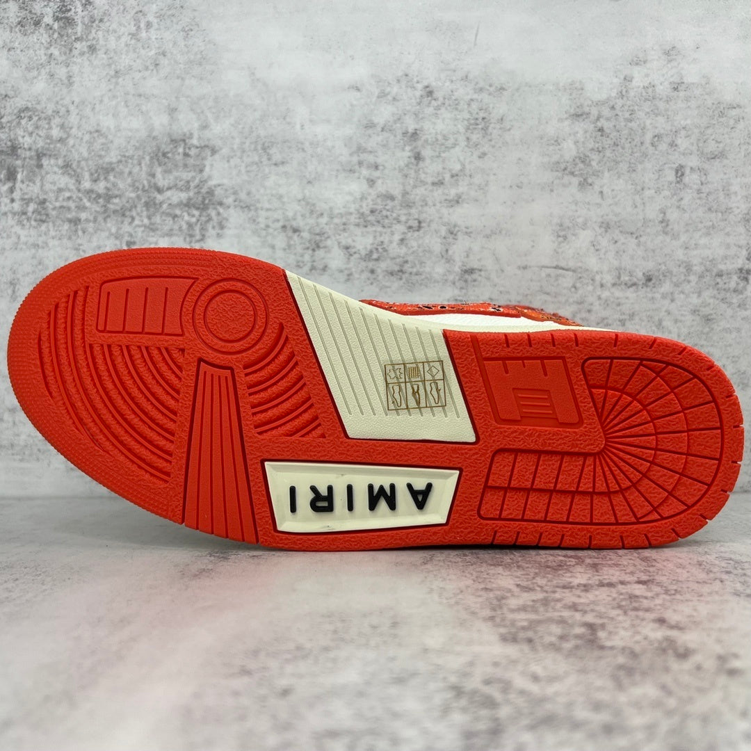 Amiri Skel Top High "White-Orange Bandana"