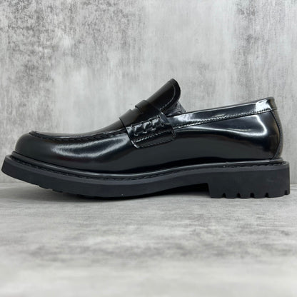 Dior Leather Loafers Strap "Black"