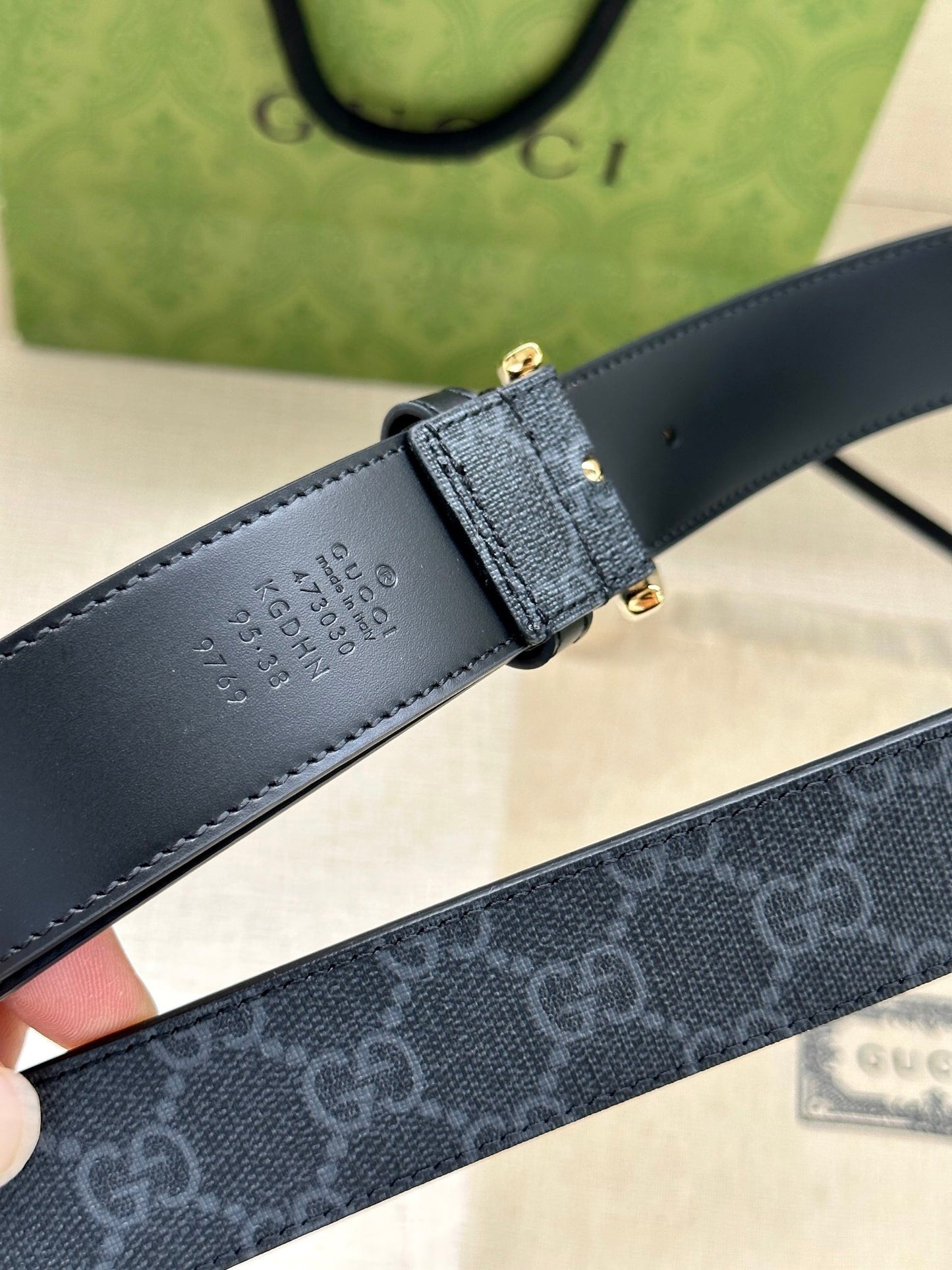 Gucci Belt with Interlocking G Detail "Black"