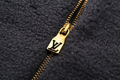 Louis Vuitton Fleece Jacket with Leather Patch "Grey"