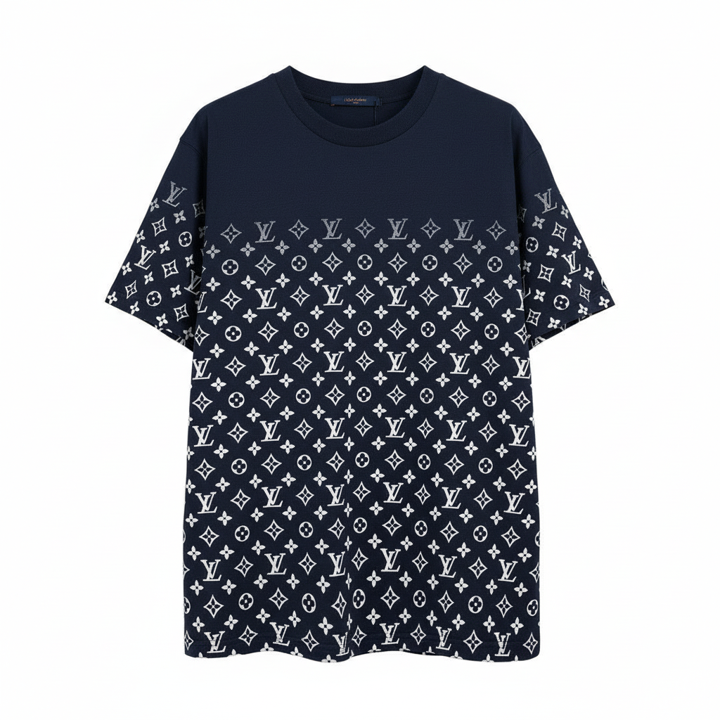 Louis Vuitton Gradient Monogram T-Shirt "Navy Blue-White"