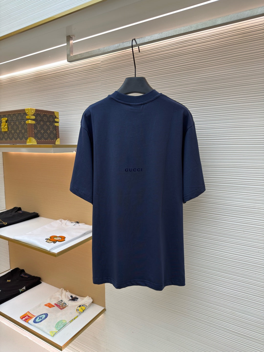 Gucci Cotton Silk Jersey T-shirt "Dark Blue"