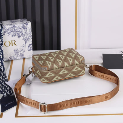 Dior CD Diamond Zipped Pouch with Strap
