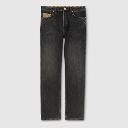 Gucci Washed Cotton Denim Trousers