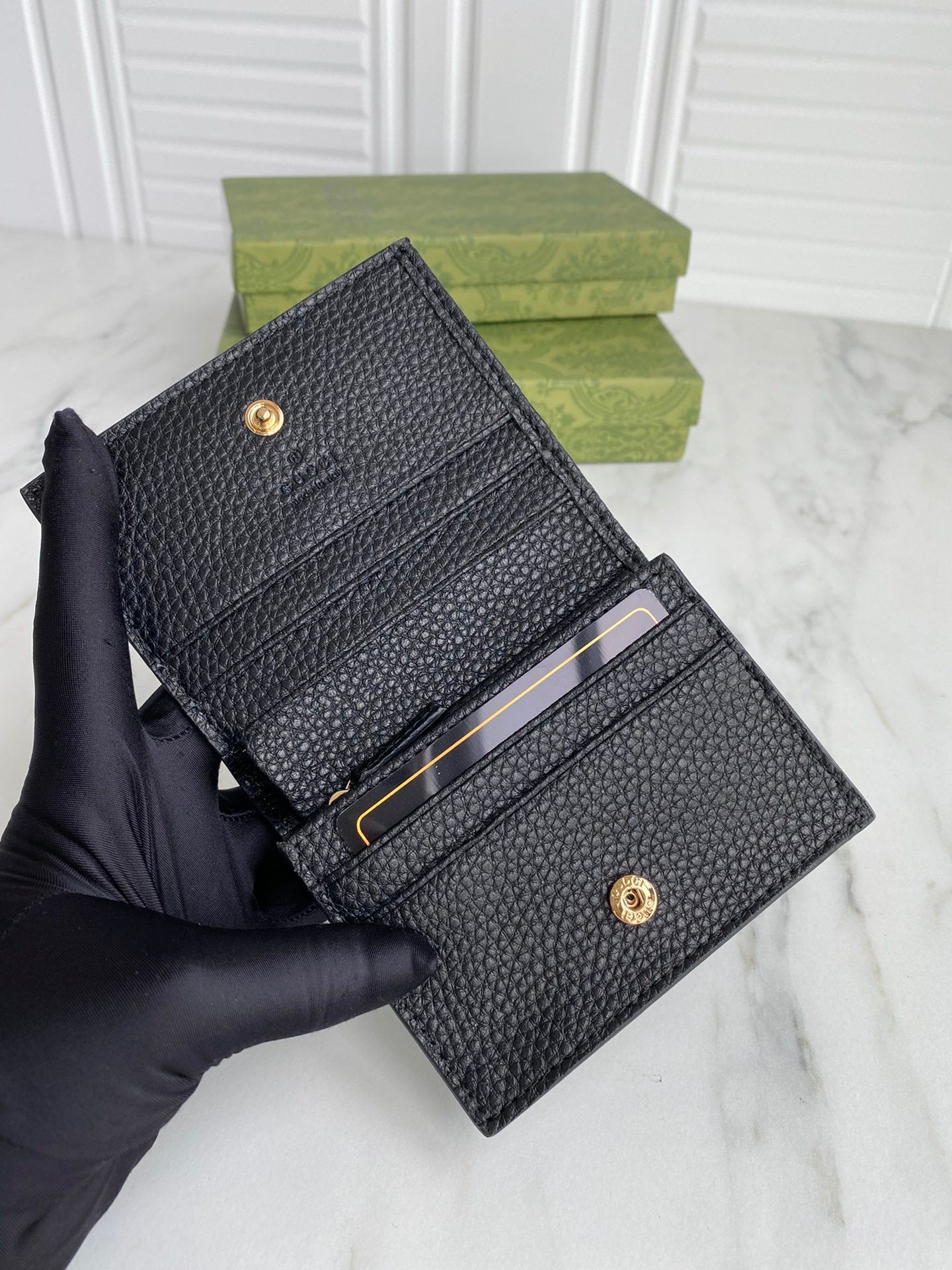Gucci Bi-colour GG Marmont Card Case Wallet