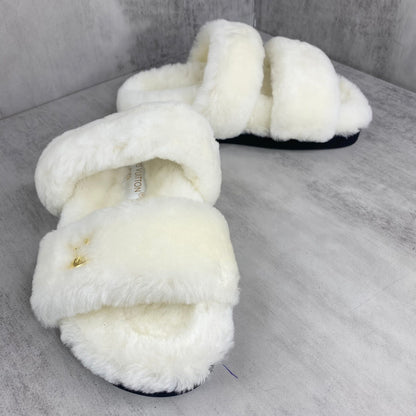 Louis Vuitton Fur Sandals "White"