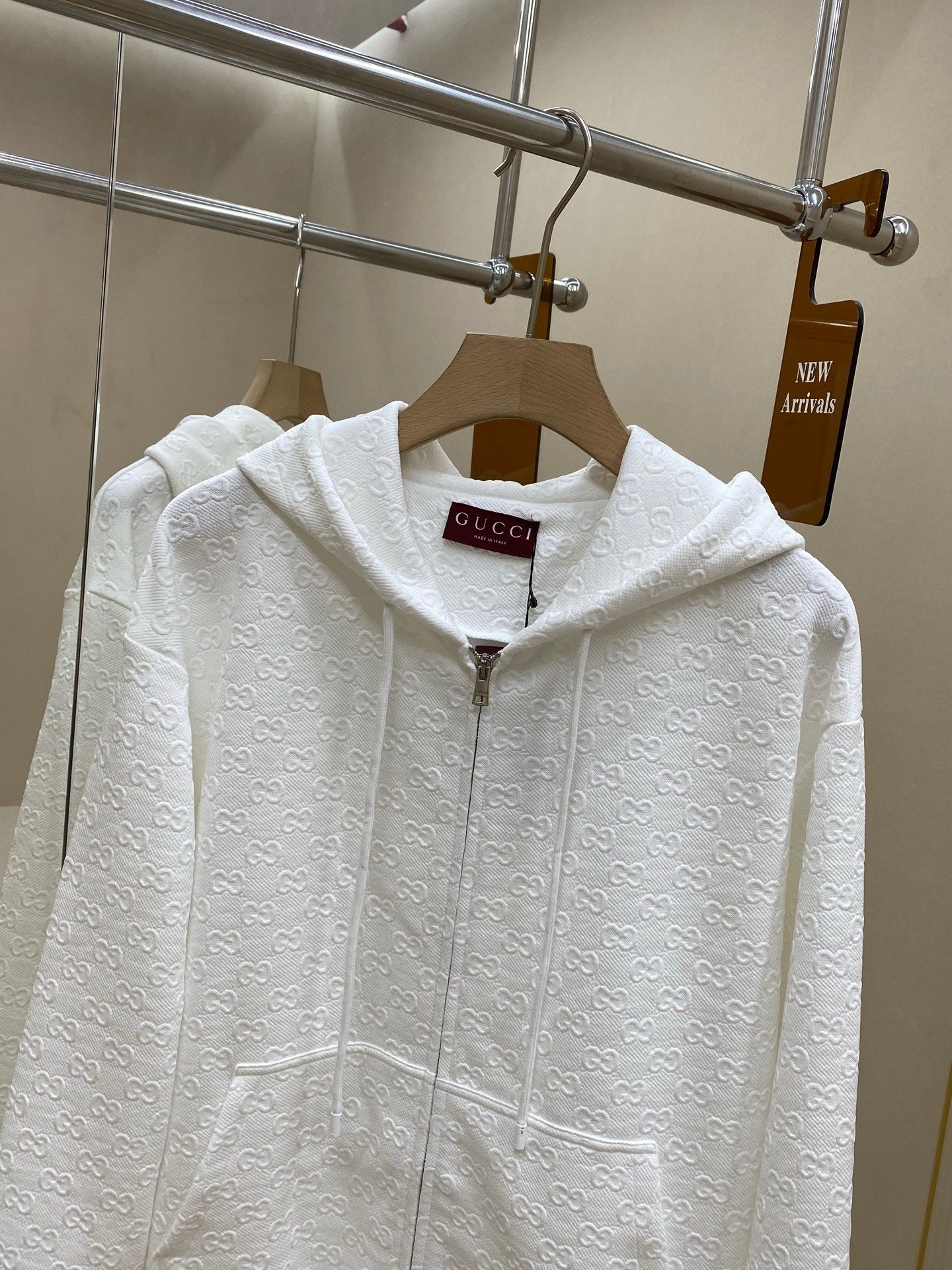 Gucci Embossed GG Technical Jersey Zip Jacket "White"
