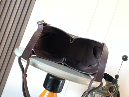 Loewe Hammock Flip Bag in Classic Calfskin "Dark Chestnut"