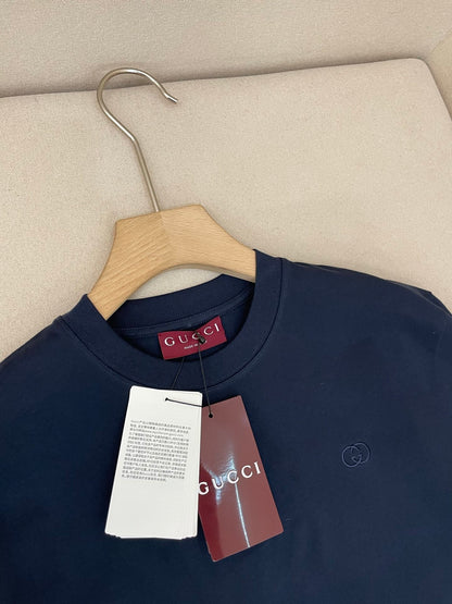 Gucci Cotton Jersey T-Shirt with Embroidery "Dark Blue"