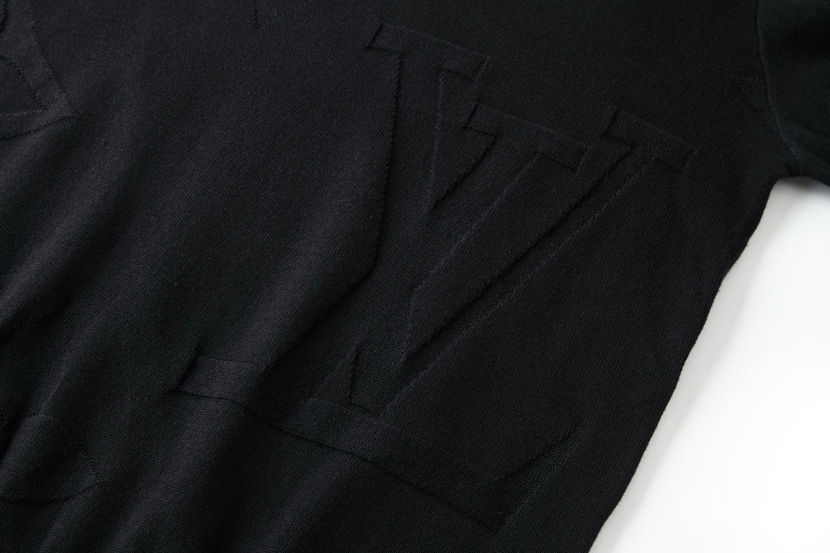 Louis Vuitton Monogram Long-Sleeved Cotton Crewneck "Black"