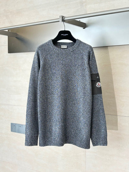 Moncler Mouliné Wool & Cashmere Sweater "Grey"