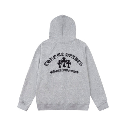 Chrome Hearts Zip-Up Hoodie "Grey-Black"