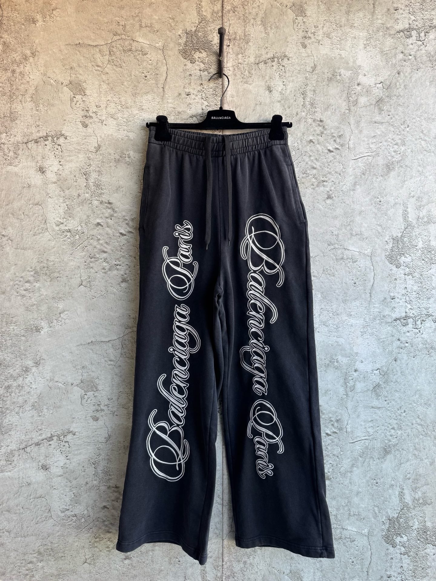 Balenciaga Cursive Baggy Trousers "Black-White"