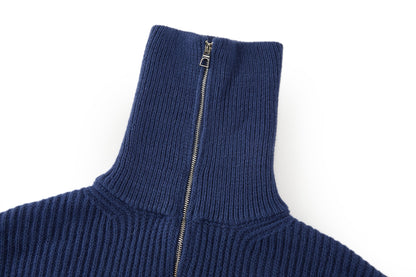 Moncler Logo Rib Wool Turtleneck "Cobalt Blue"