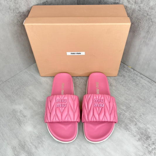 Miu Miu Slides "Pink-White"