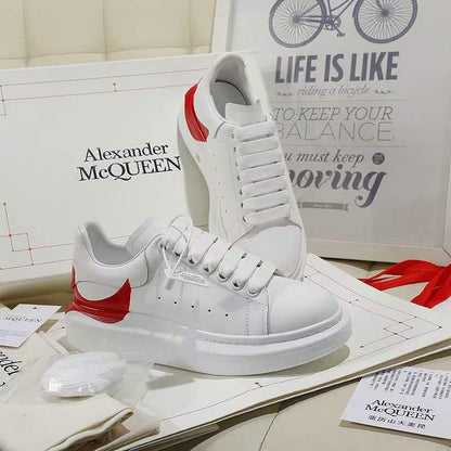 Alexander McQueen Oversized "Drop Heel Counter Print-White-Red"