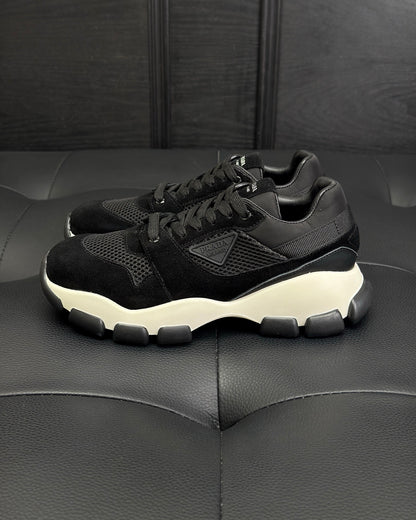 Prada Mesh Fabric and Suede Sneakers "Black"