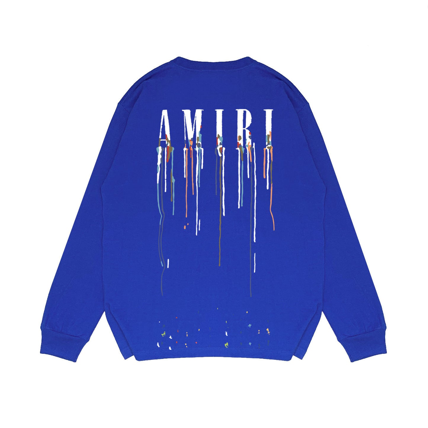 Amiri Paint Drip Core Logo Print Sweatshirt "Blue-White"