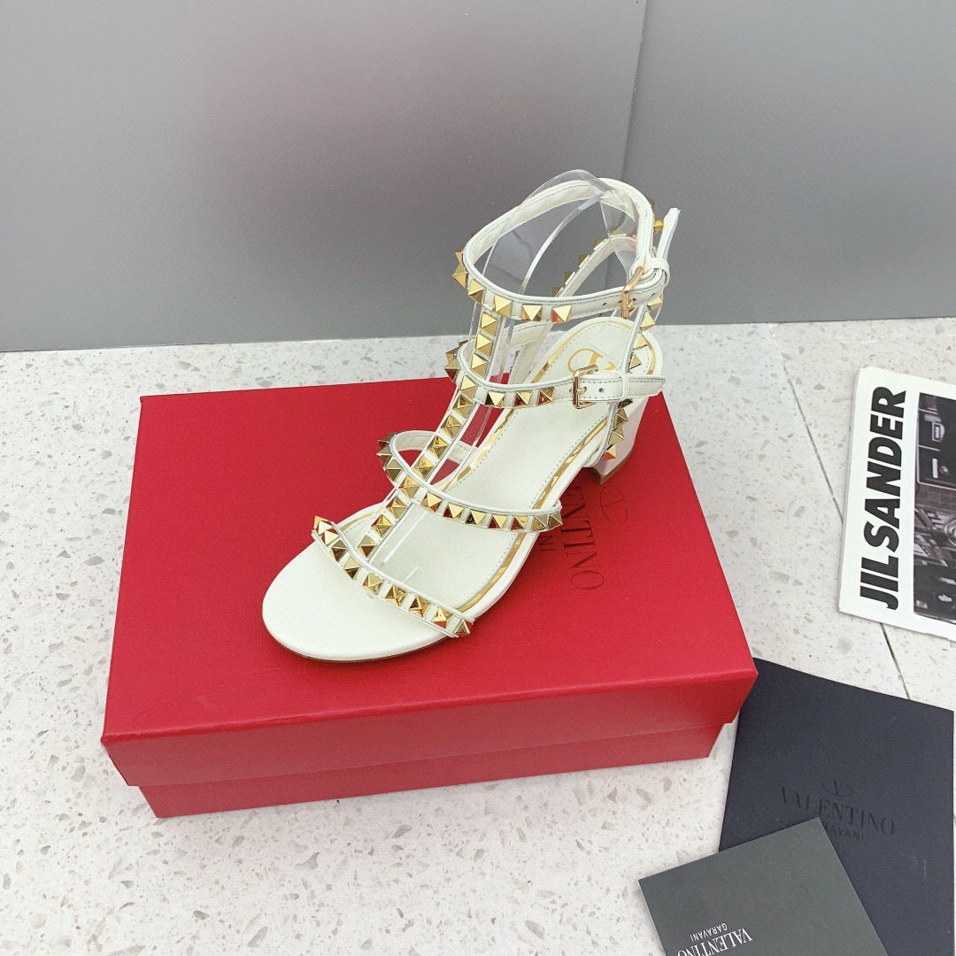 Valentino Rockstud Ankle Strap Sandal 90 mm "White"