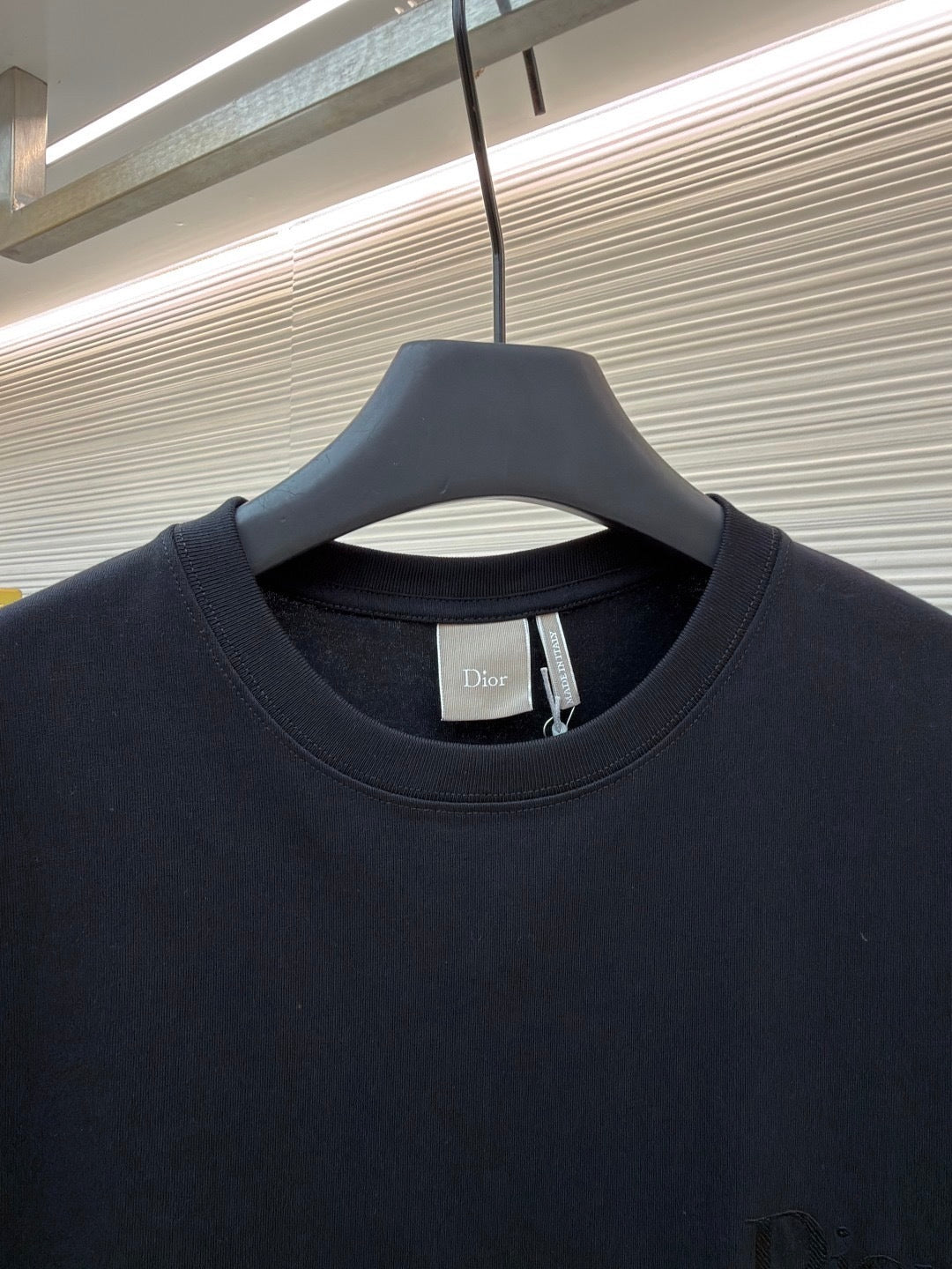 Dior T-Shirt with Dior Embroidery "Black Cotton Jersey"