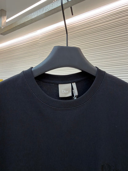 Dior T-Shirt with Dior Embroidery "Black Cotton Jersey"
