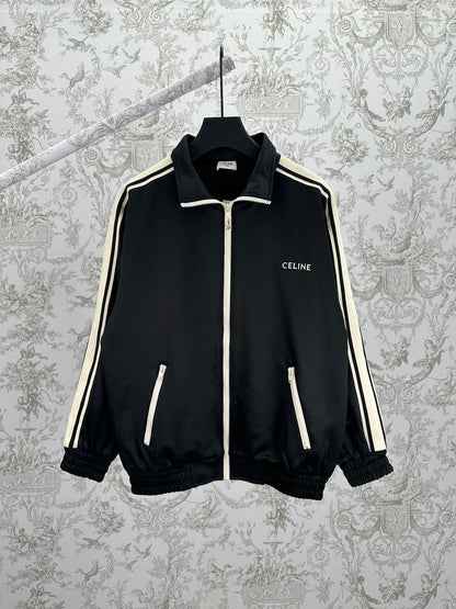 Celine Tracksuit Zip-Up Hoodie "Black"