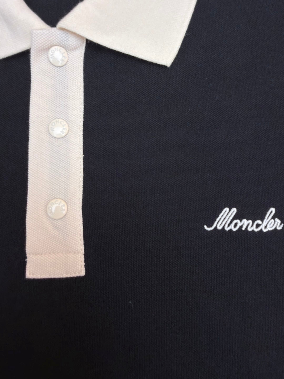Moncler Embroidered Logo Piquet Polo T-Shirt "Black"