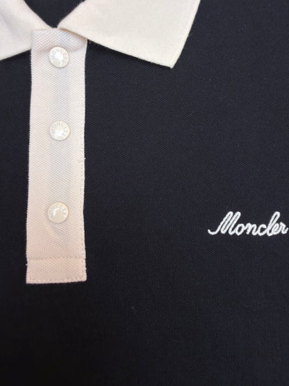 Moncler Embroidered Logo Piquet Polo T-Shirt "Black"