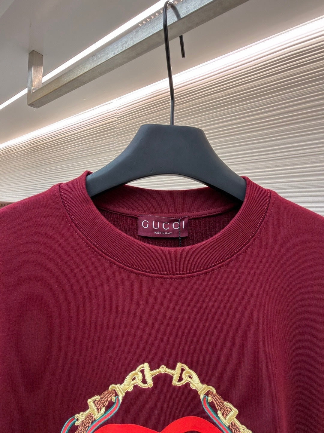 Gucci Cotton Jersey Sweatshirt with Print "Ancora Red"