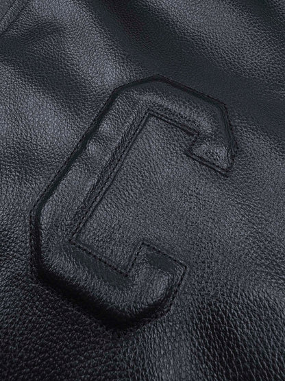 Celine Leather Bomber Jacket "Black"
