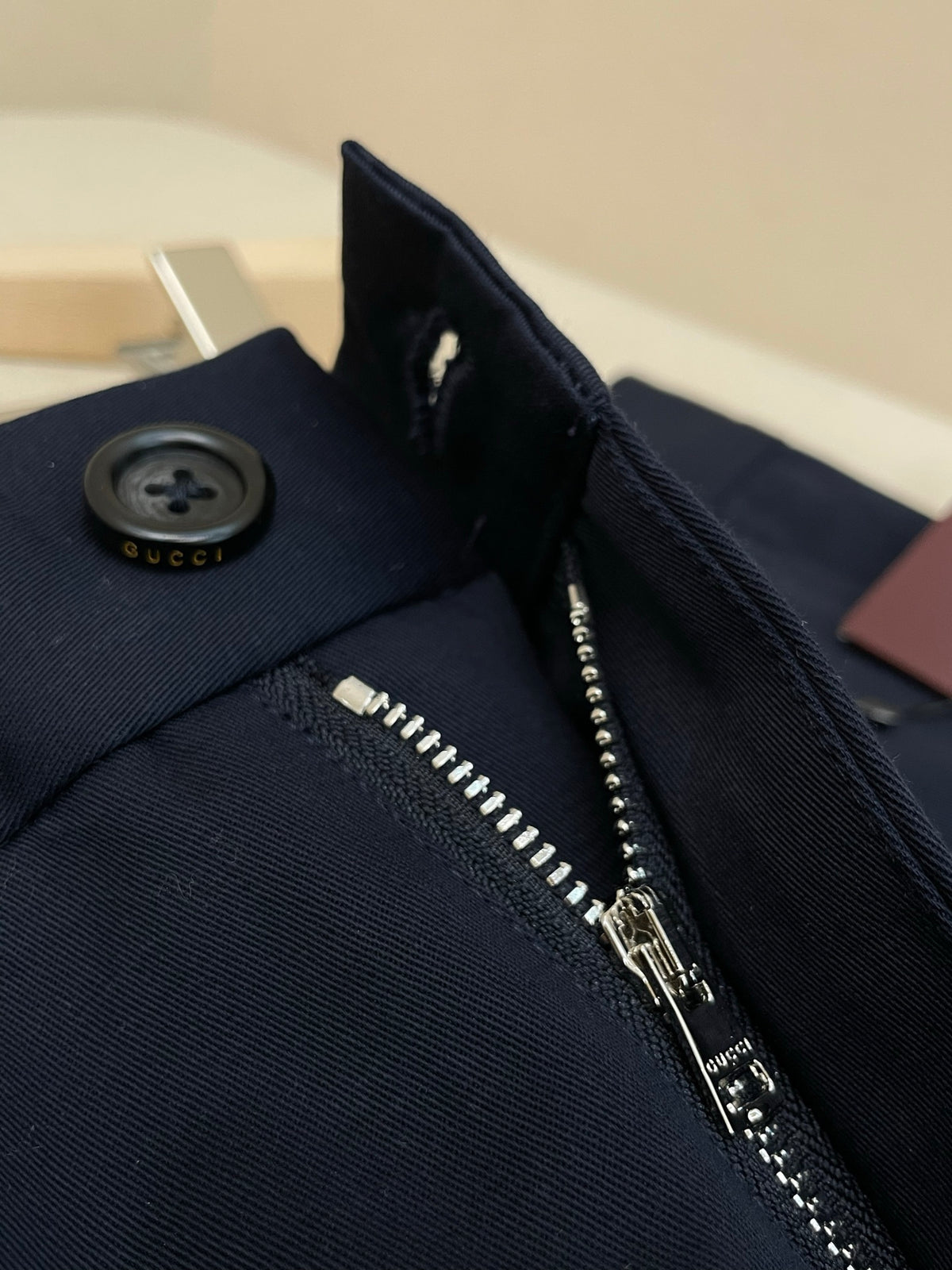Gucci Cotton Twill Pants with Embroidery "Dark Blue"