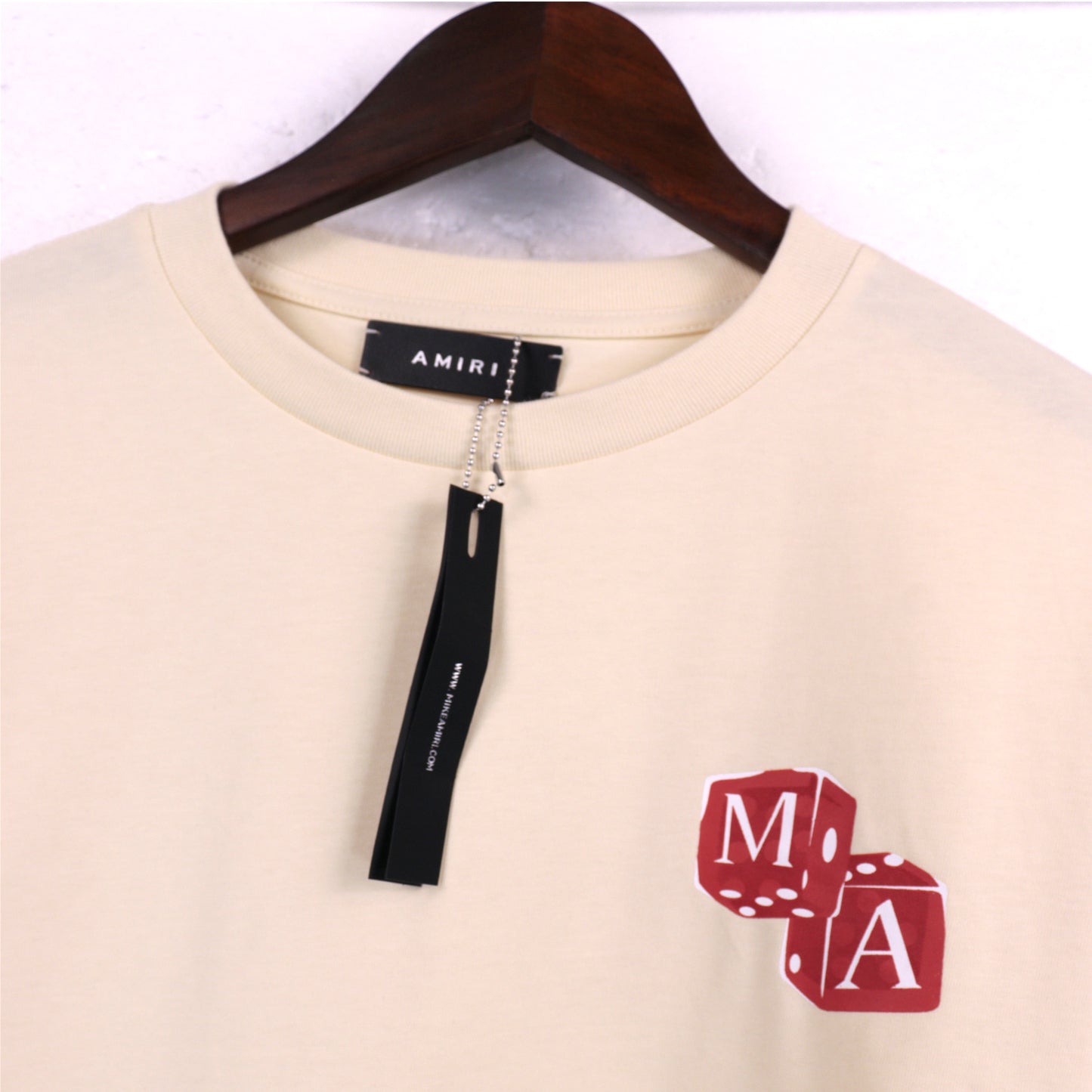 Amiri Dice Logo Print "Beige-Red"