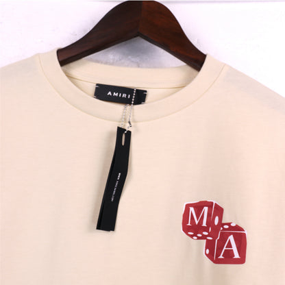 Amiri Dice Logo Print "Beige-Red"
