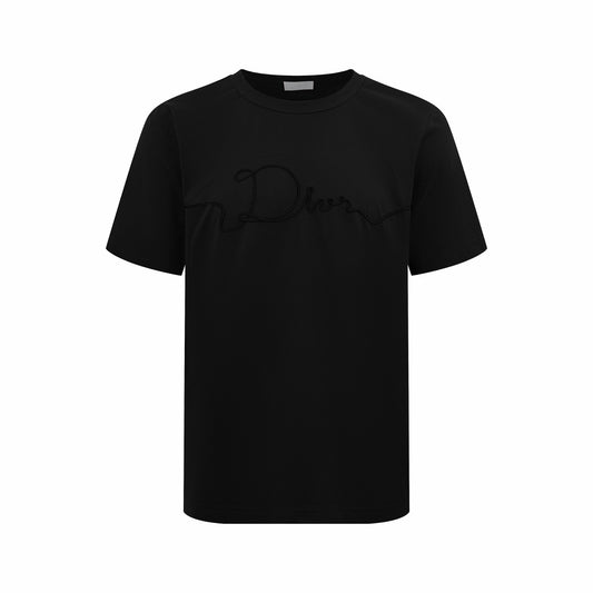 Dior Ribbon T-Shirt "Black Cotton Jersey"