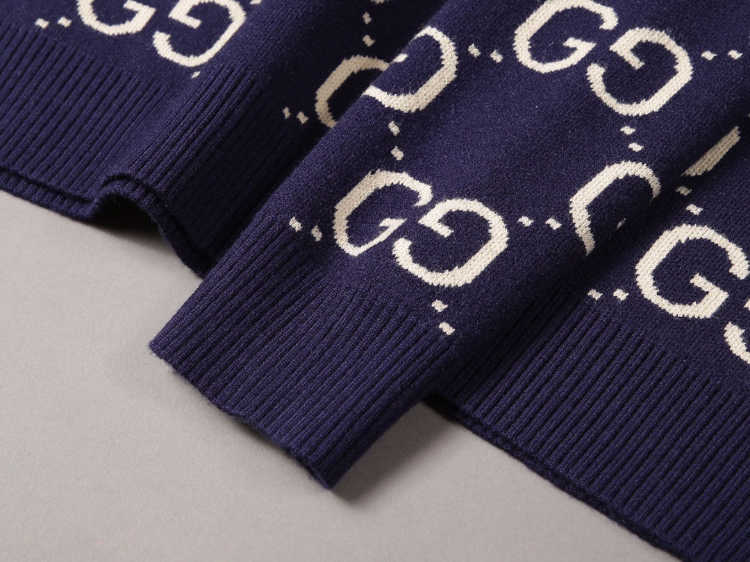 Gucci Sweater "Navy Blue-Beige"