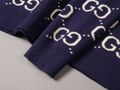 Gucci Sweater "Navy Blue-Beige"